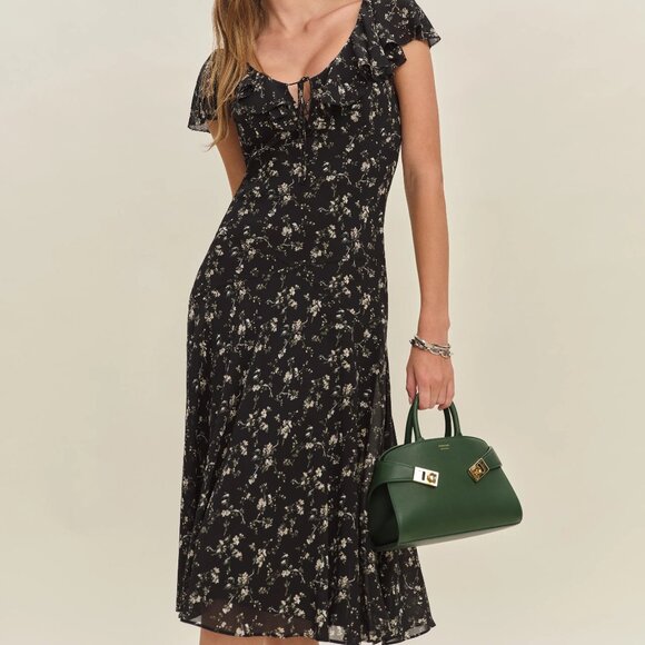 Reformation Gaelle Dress Black - Size XS